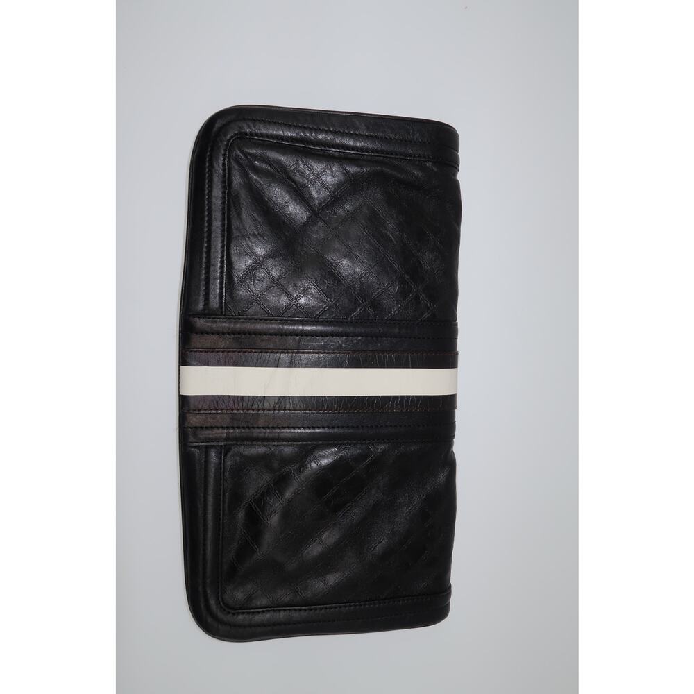 LAMB by Gwen Stefani Quilted Leather Fold-Over Clutch Black OS - Picture 10 of 14